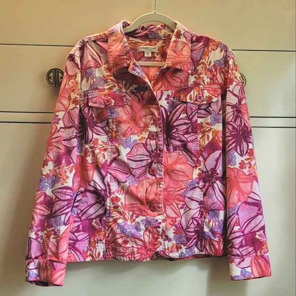 Coldwater Creek Lightweight Floral Summer Jacket XL - Picture 3 of 10